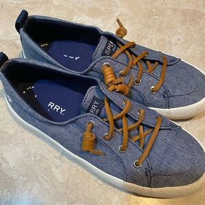 Sperry Blue Athletic Shoes with Brown Laces
